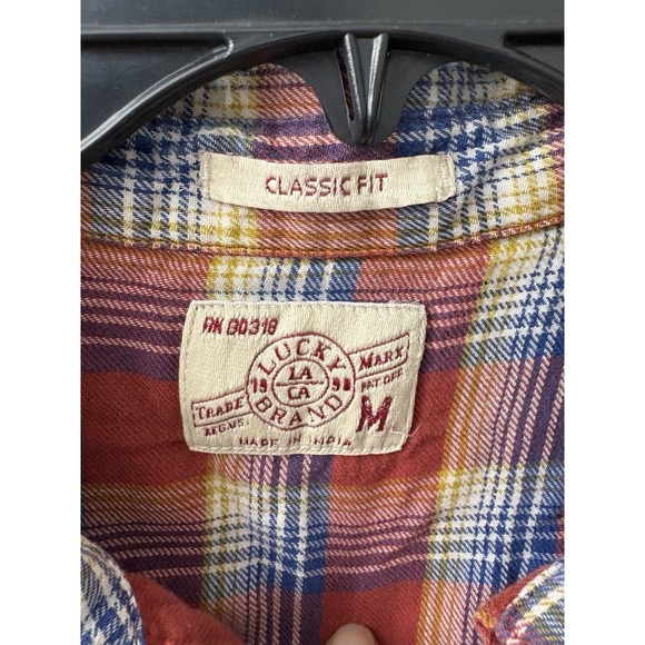 Lucky Brand Snap Button Up Women's Med Western Classic Fit Red Plaid w/ Pockets - Picture 2 of 11